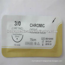 Suture absorbable de suture de suture catgut chromique